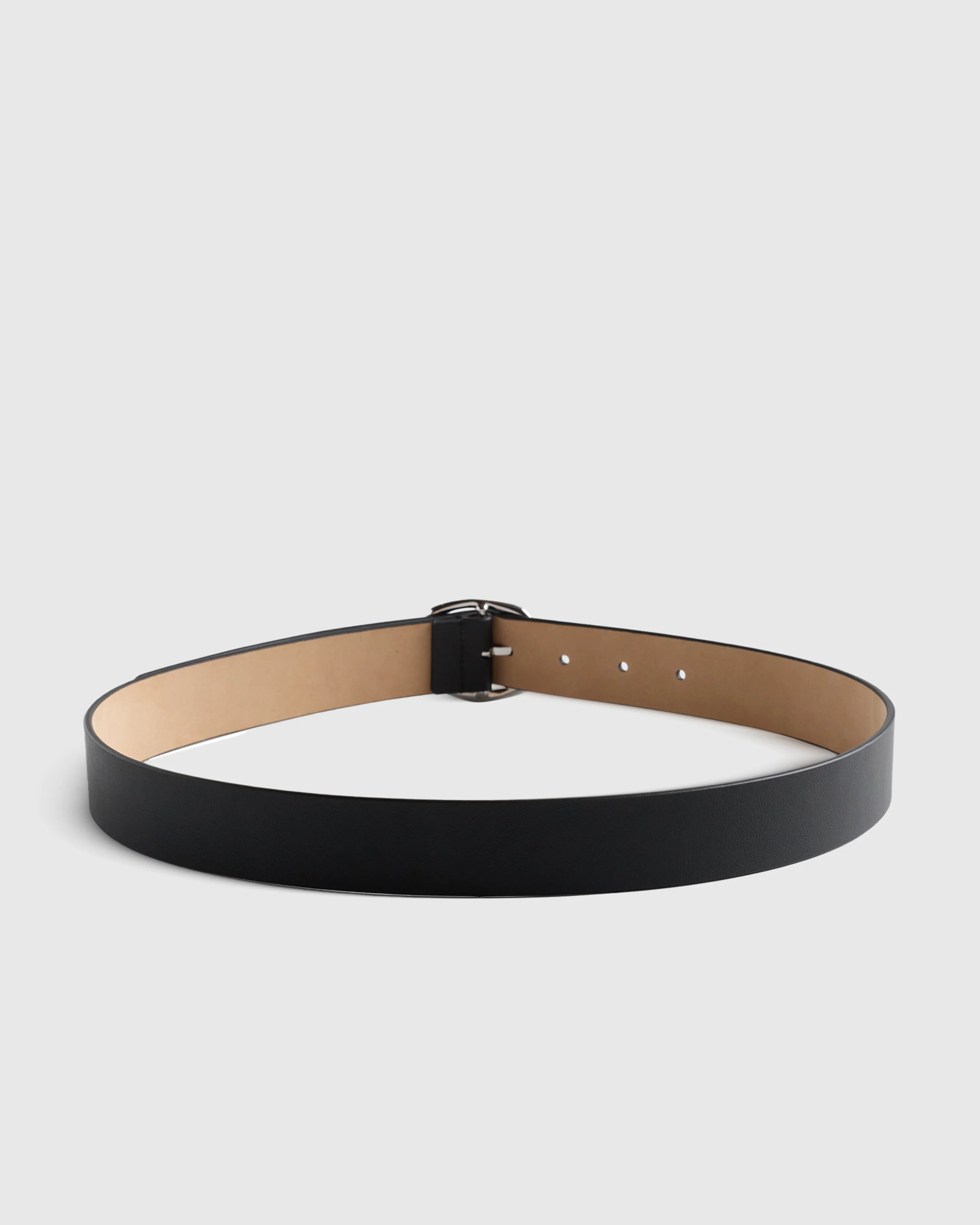 Zoe Sculptural European Leather Belt - XS / Black/Silver Secondary image