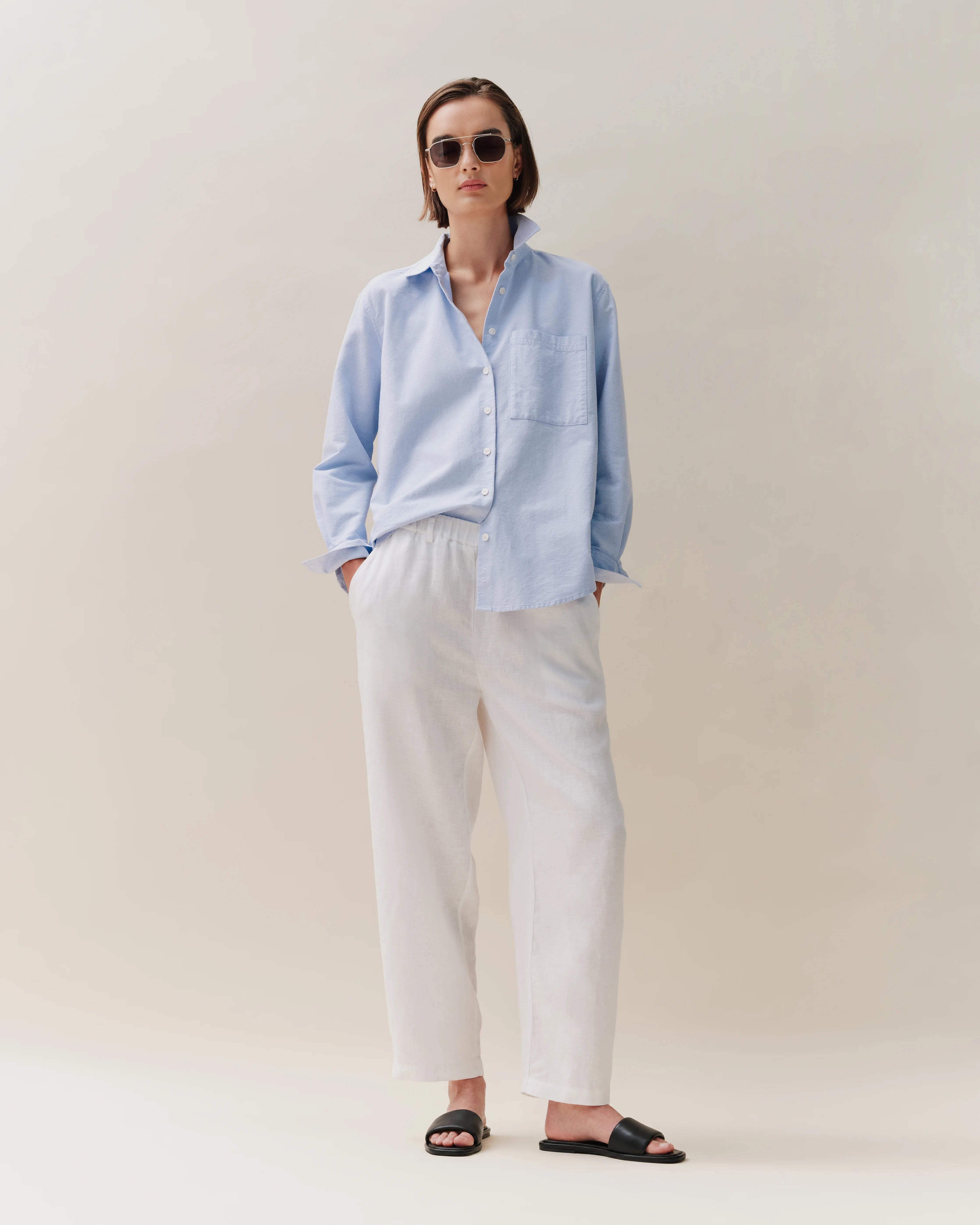 100% European Linen Pants - XS / White Secondary image