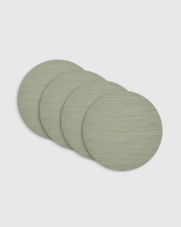 Bamboo Easy-Care Round Placemat, Set of 4 by Chilewich - One Size / Coconut
