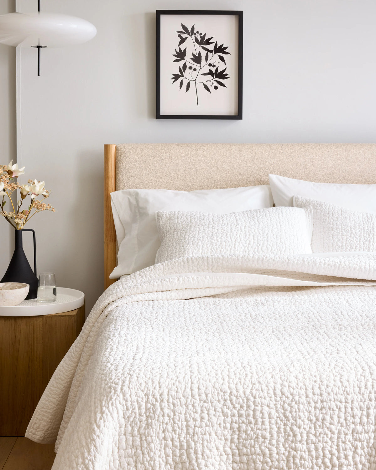Organic Cotton Hand Stitched Quilt Set - Twin / Stone