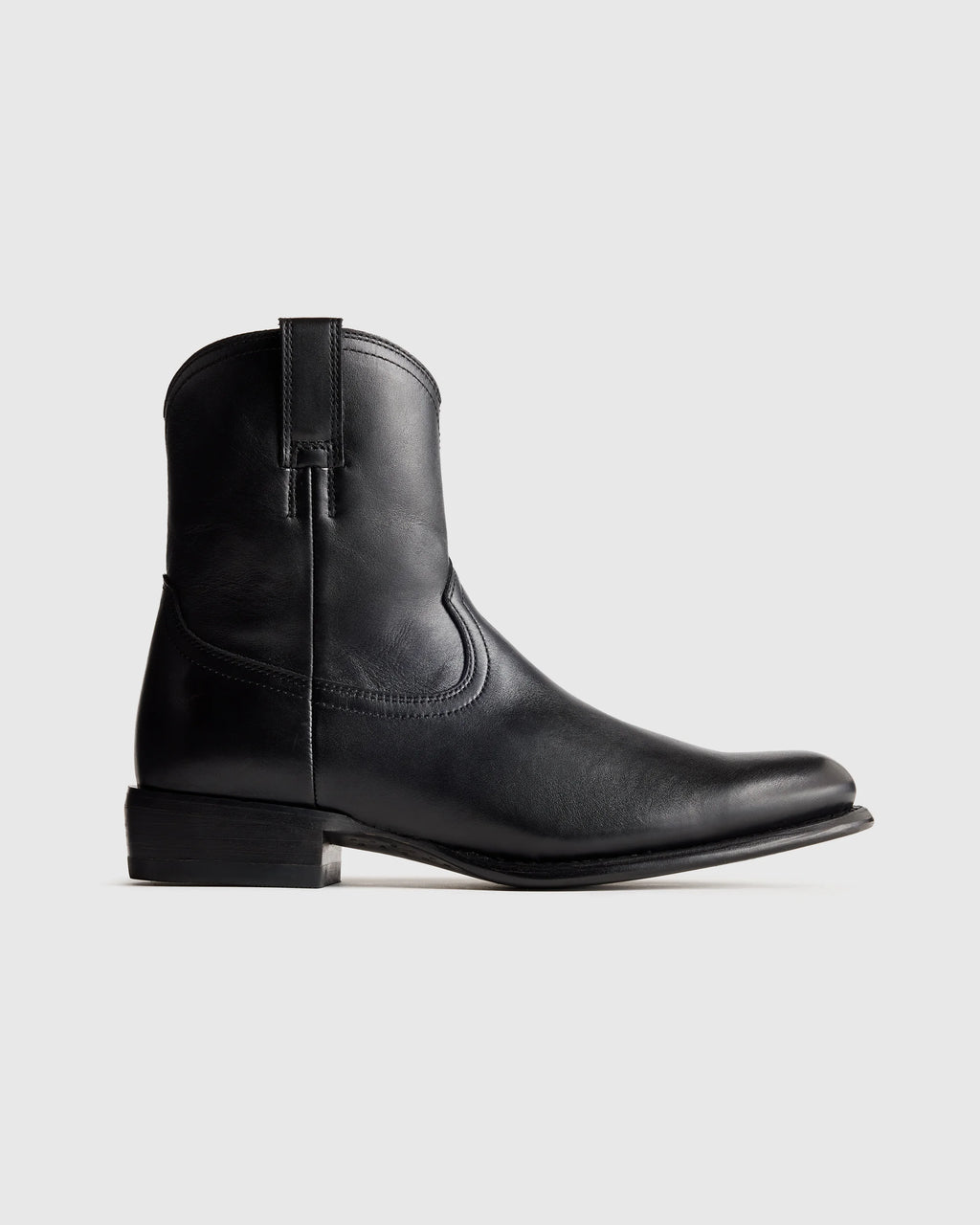 Crafted Leather Western Zip Boot - 7 / Dark Chocolate