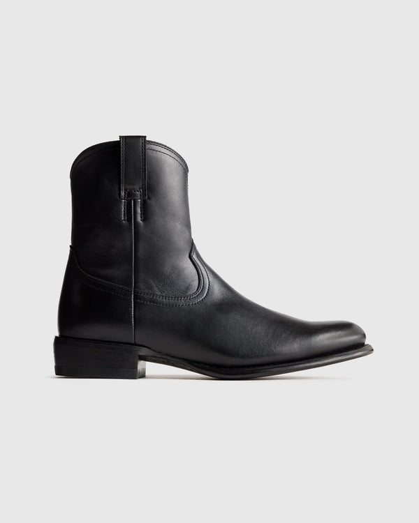 Crafted Leather Western Zip Boot - 7 / Dark Chocolate