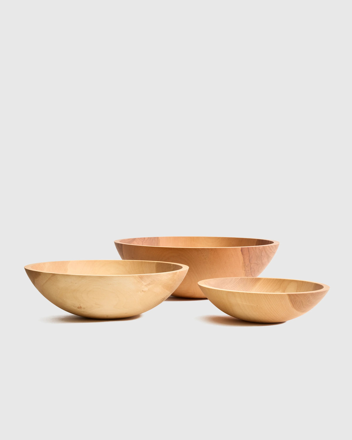 Handcrafted Wooden Serving Bowl, Nesting Set of 3 - One Size / Beech Wood Main image
