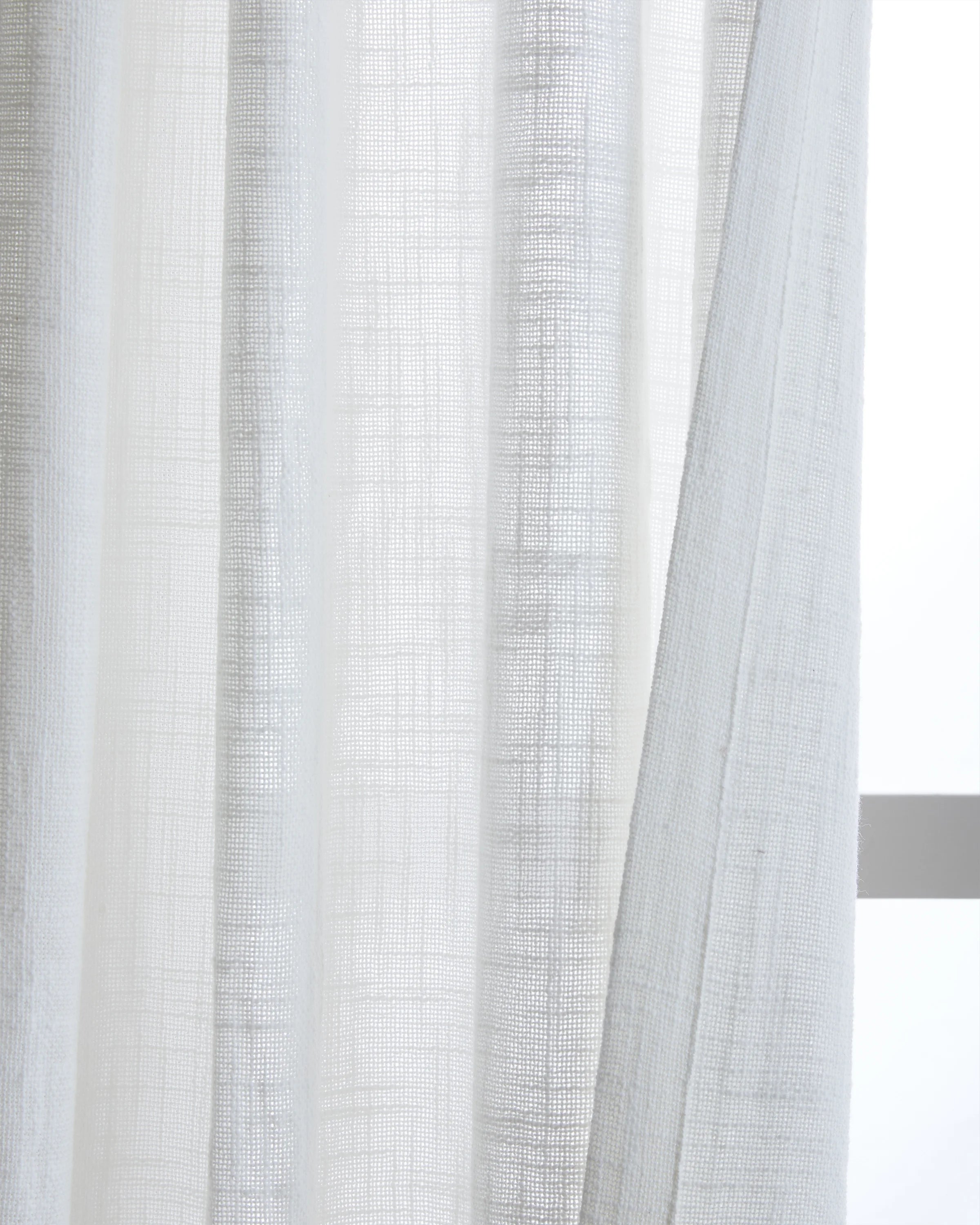 Cotton Sheer Curtain Set (Set of 2) - 48x84 / White Secondary image