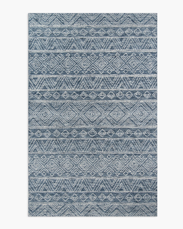 Teagan Hand-Hooked Wool Rug - 2' x 3' / Denim