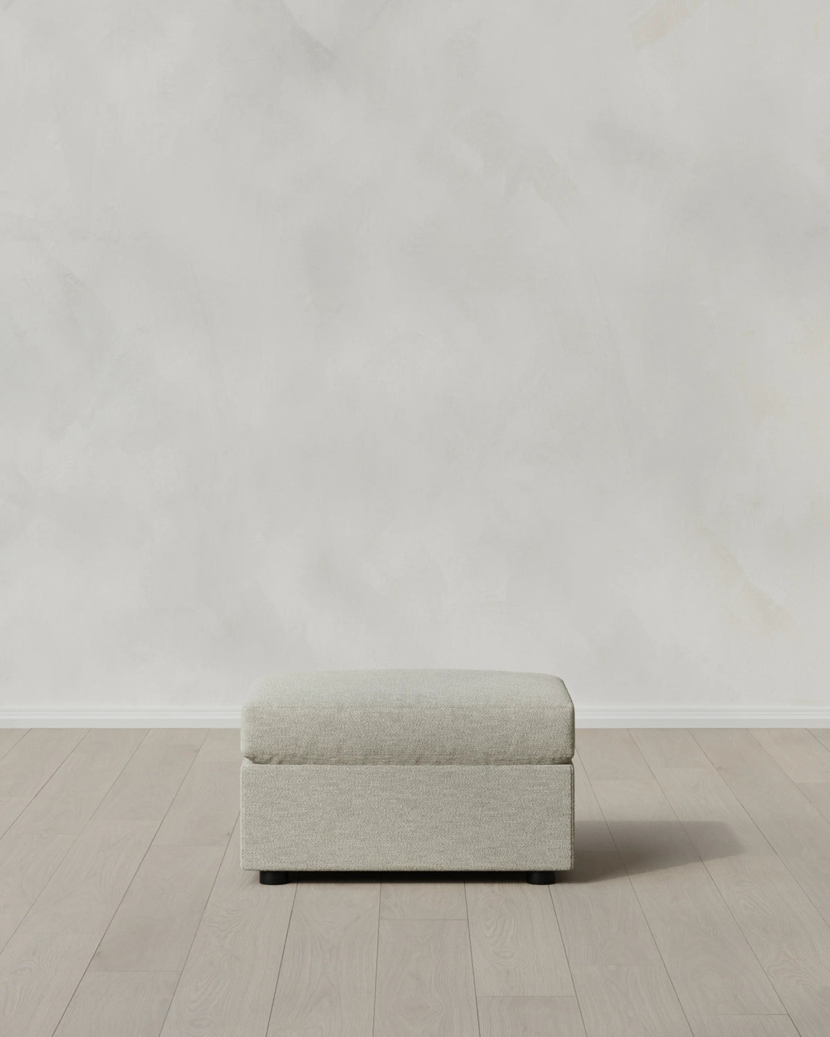 Brennan Ottoman in Performance Basketweave - One Size / Flax Main image