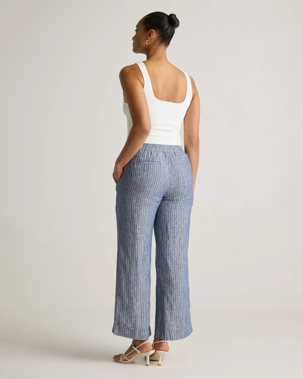 100% European Linen Wide Leg Pants - XS / Bayberry Olive