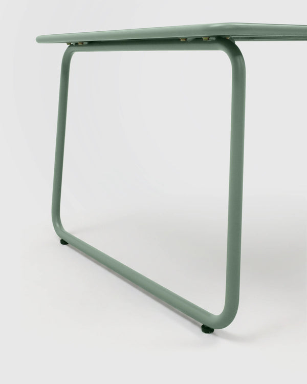 Powder-Coated Aluminum Outdoor Dining Table - One Size / Sage Green