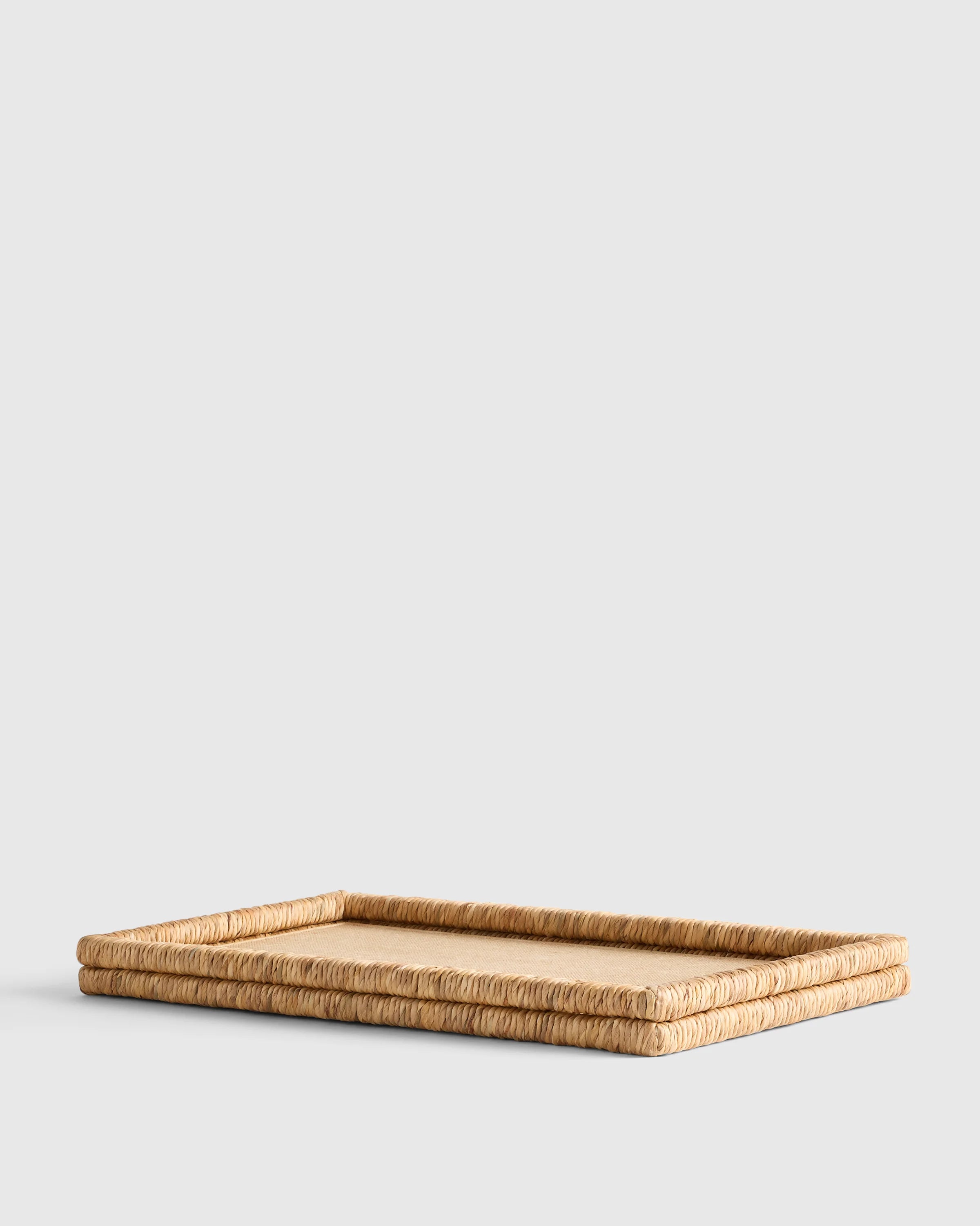 Handwoven Rectangular Decorative Tray - One Size / Natural Secondary image