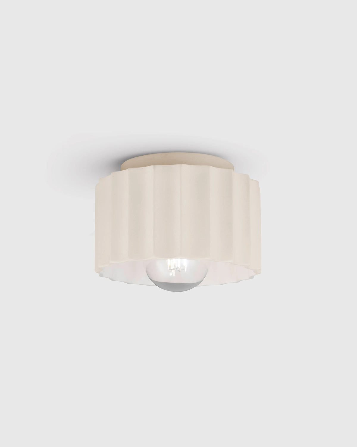 Scalloped Ceramic Flush Mount / Sconce - 8" / Natural Main image