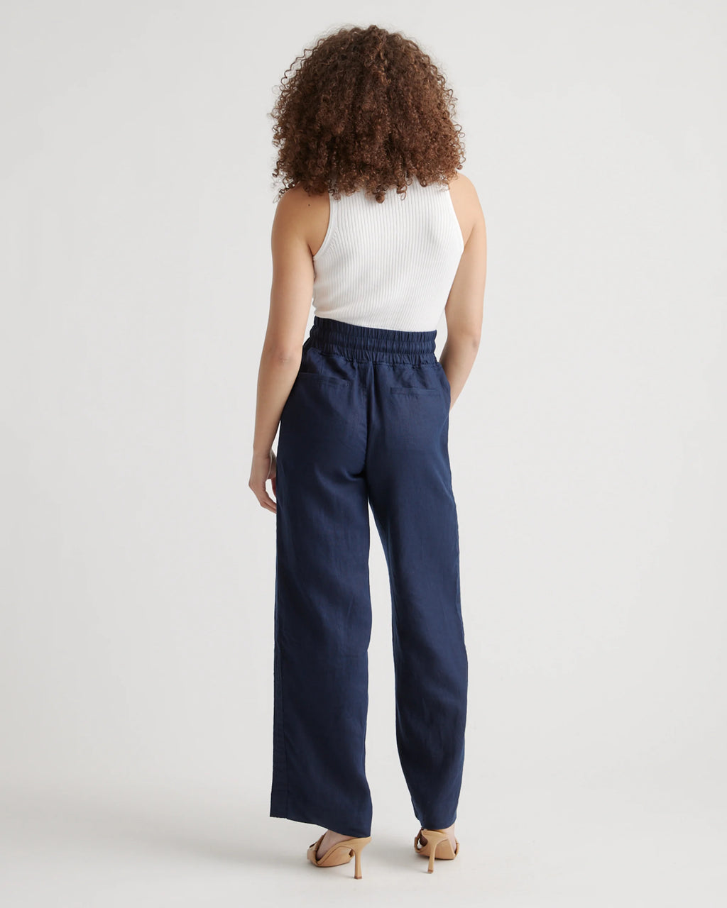 100% European Linen Wide Leg Pants - XS / Flax