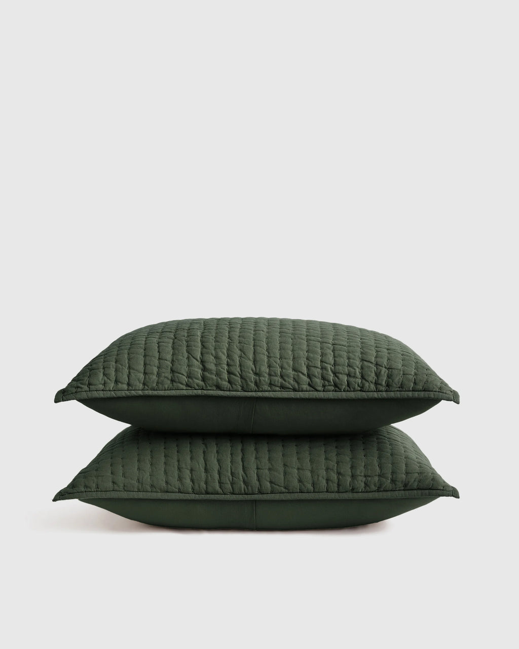 European Linen Cotton Stitch Sham Set - Standard / Stone