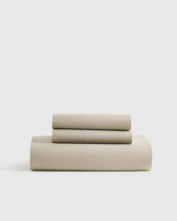 Organic Crisp Percale Fitted Sheet Set - Twin / Espresso
