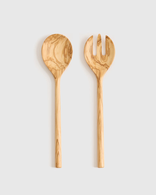 Olivewood Salad Servers (Set of 2) - One Size / Olivewood