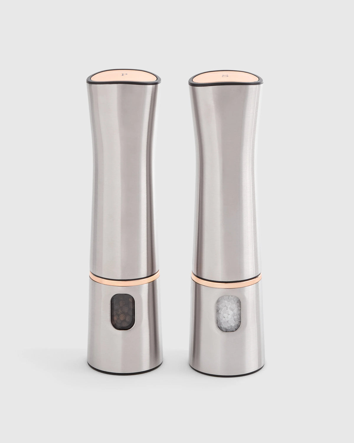 Stainless Steel Electric Salt & Pepper Mill Set - Set of 2 / No Color Main image