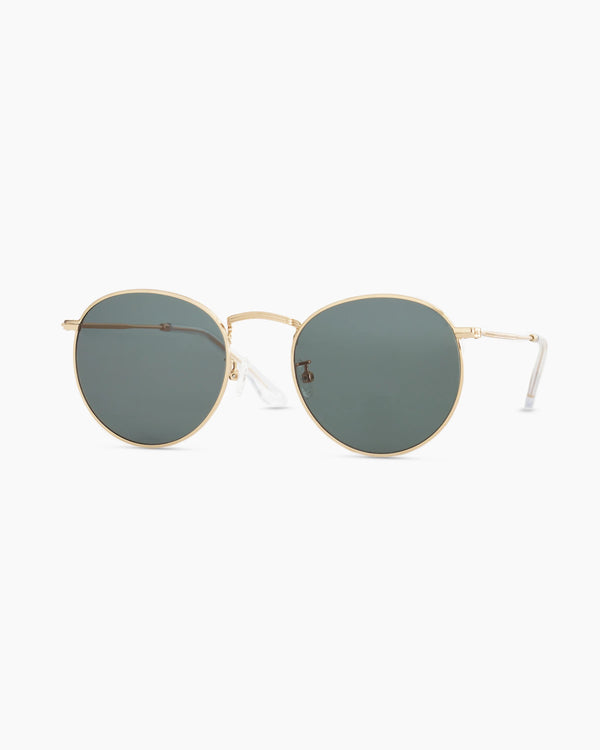 Hugo Polarized Stainless Steel Sunglasses - One Size / Gold with Green lens