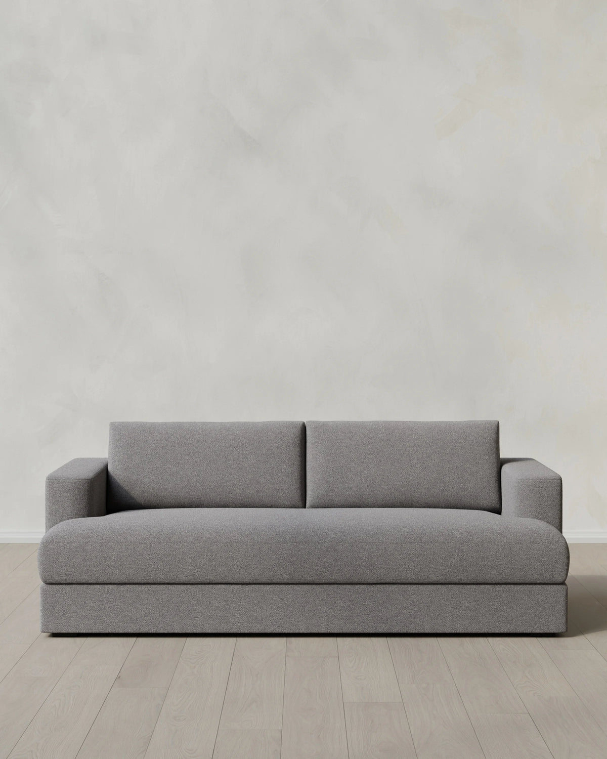 Sierra Curved Arm Sofa in Performance Basketweave - 7ft / Flax