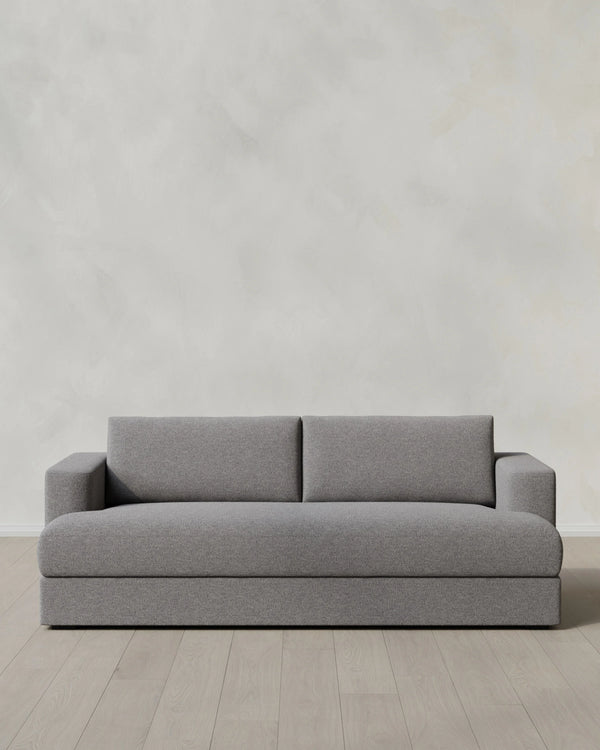 Sierra Curved Arm Sofa in Performance Basketweave - 7ft / Flax