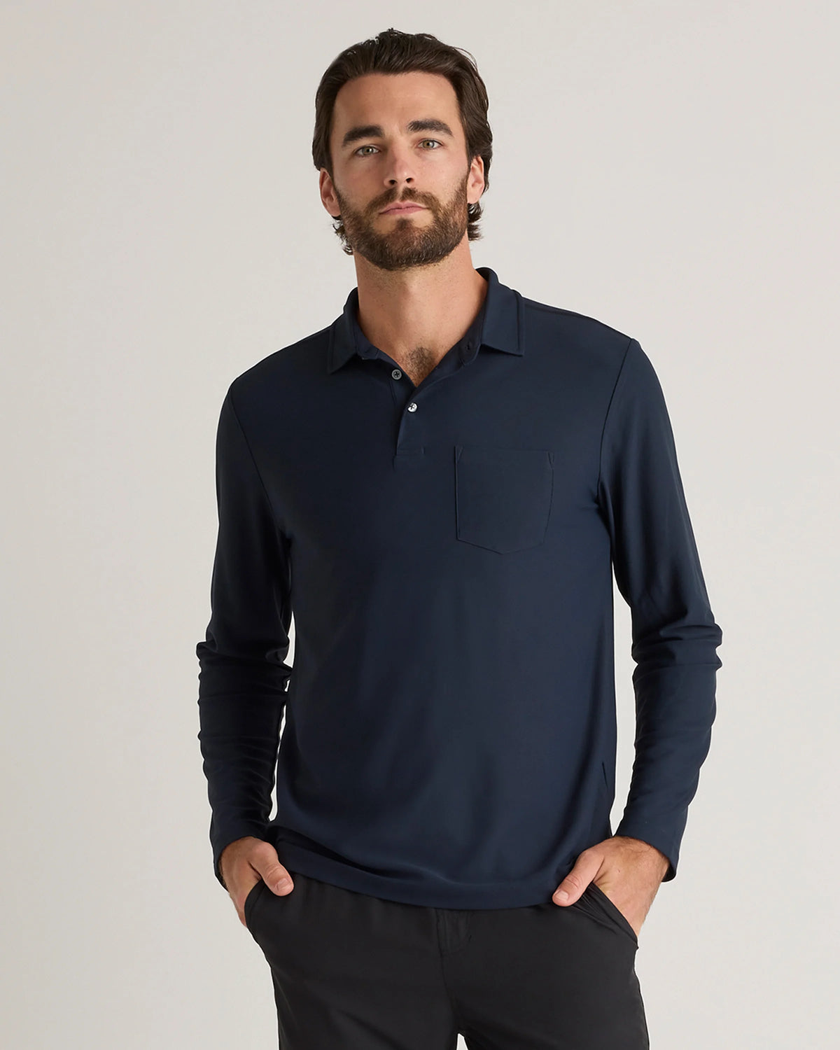 ProPique Performance Long Sleeve Polo - S / Navy Main image