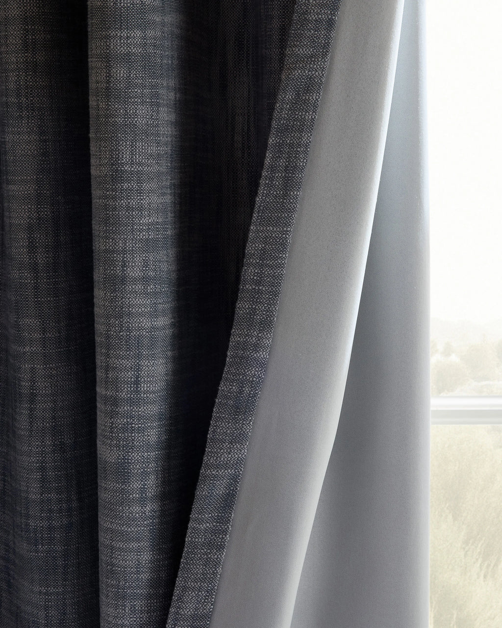 Textured Cotton True Blackout Curtain - 48x84 / White
