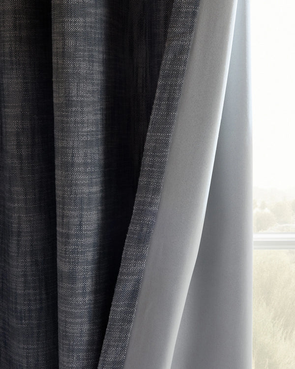 Textured Cotton True Blackout Curtain - 48x84 / White