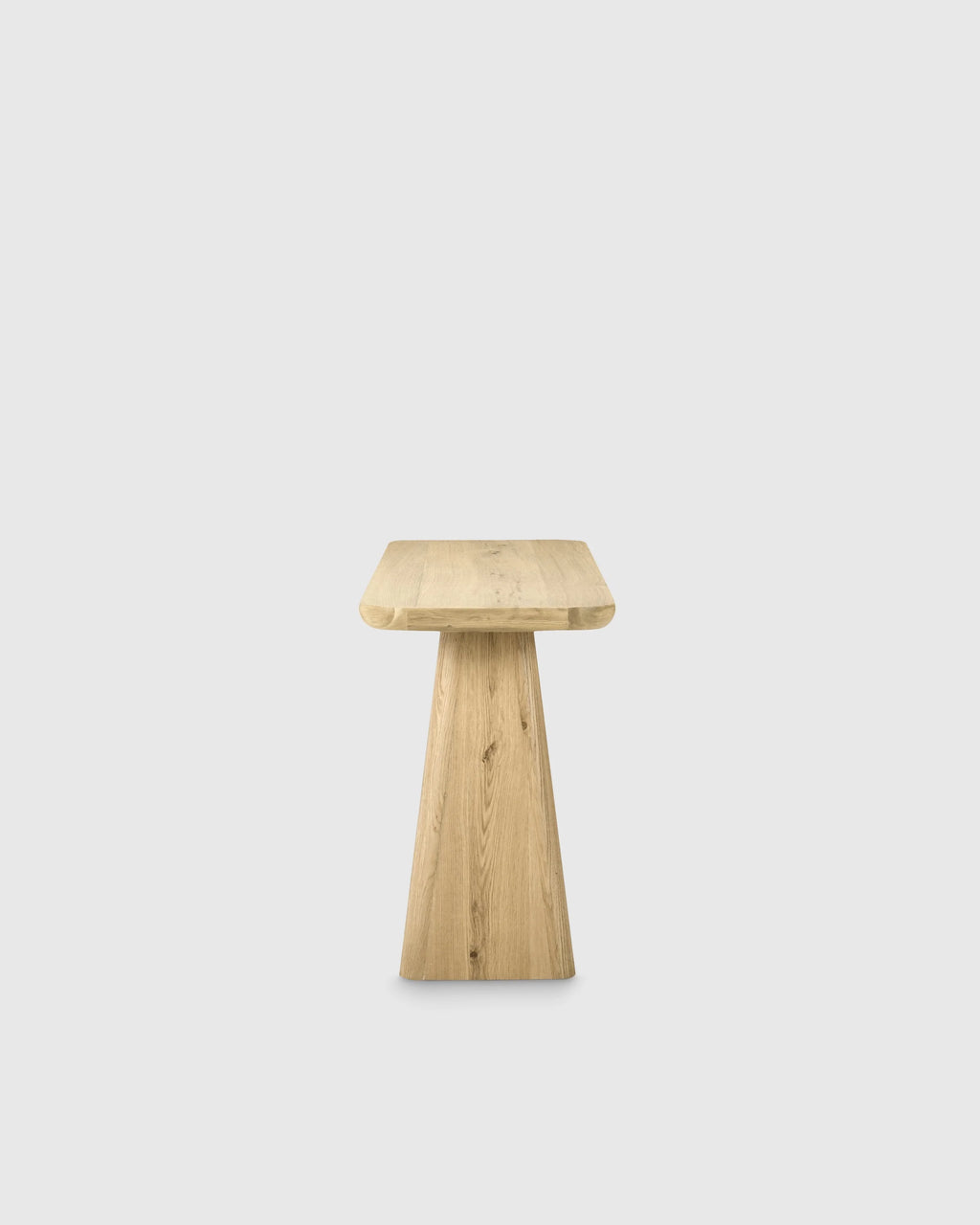 Rustic Oak Plinth Console Table - One Size / Light Brown
