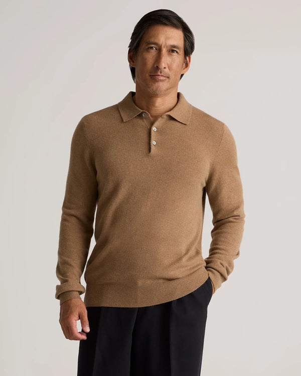 Mongolian Cashmere Polo Sweater - S / True Navy