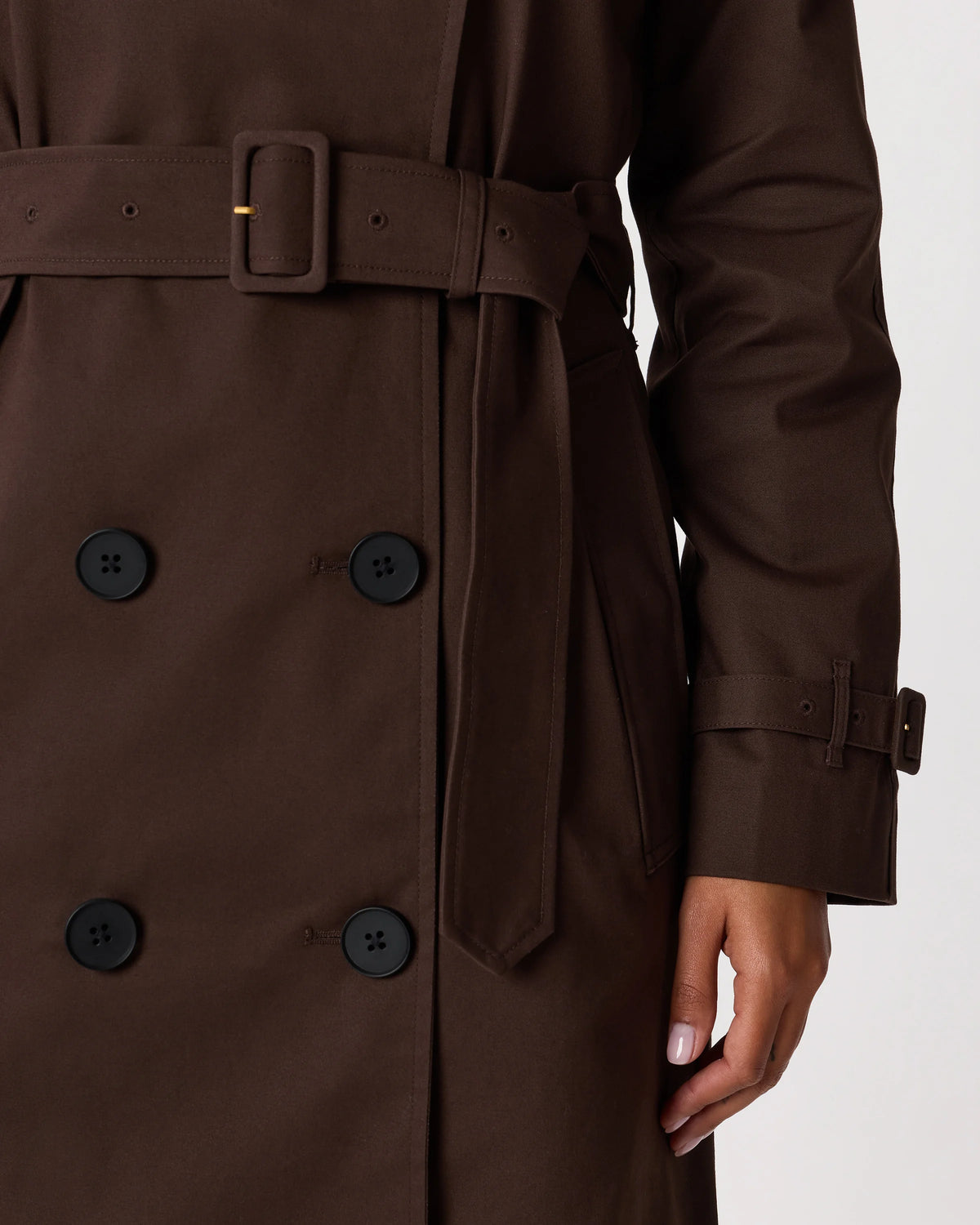 Comfort Stretch Long Trench Coat - XS / Dark Khaki