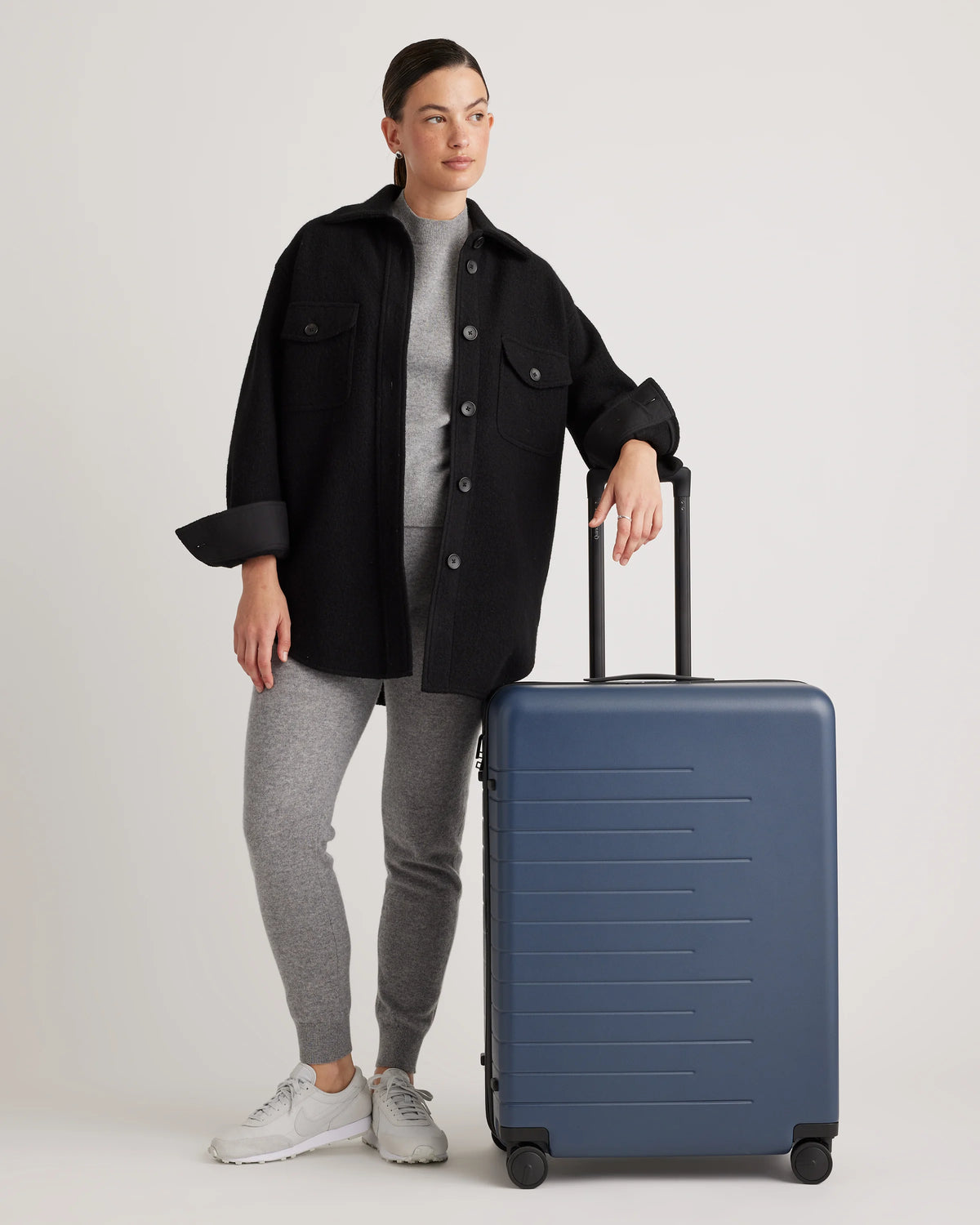 Expandable Small Carry-On & Large Check-In Suitcase Set - One Size / Dark Green