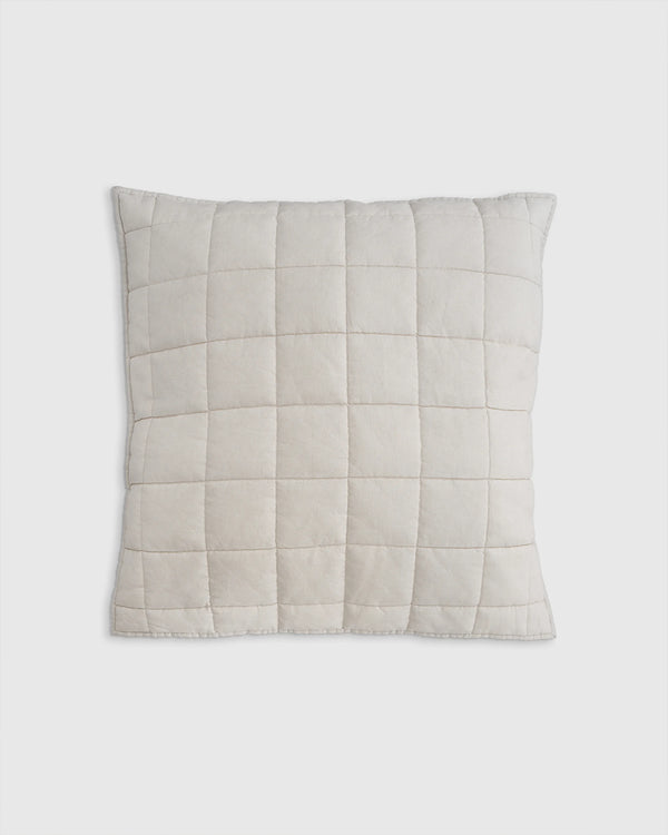 European Linen Box Quilted Euro Sham - Euro / Navy