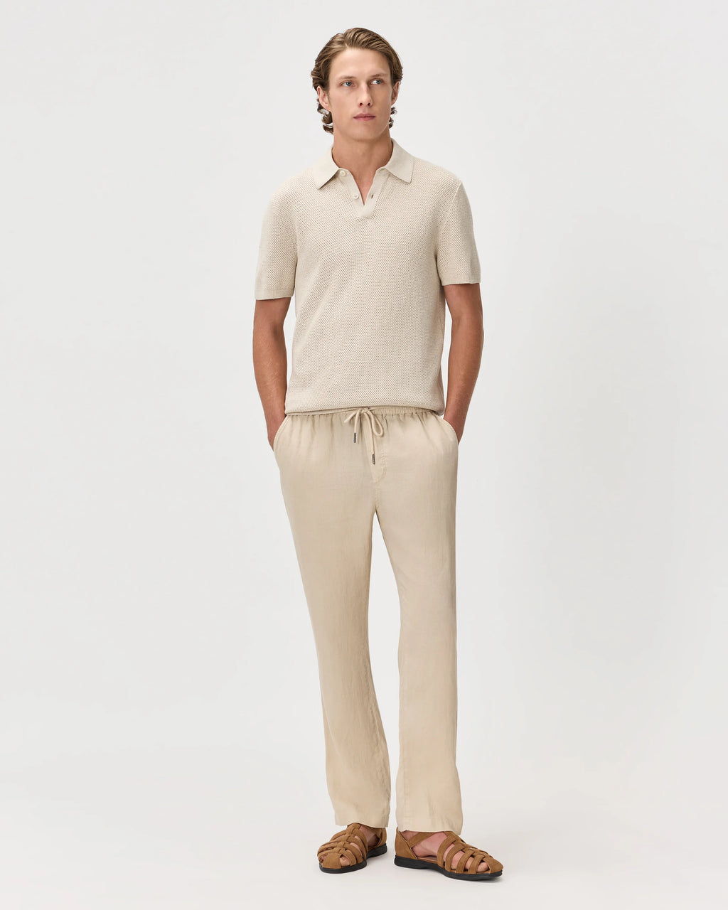 100% Organic Cotton Mesh-Stitch Sweater Polo - XS / Charcoal