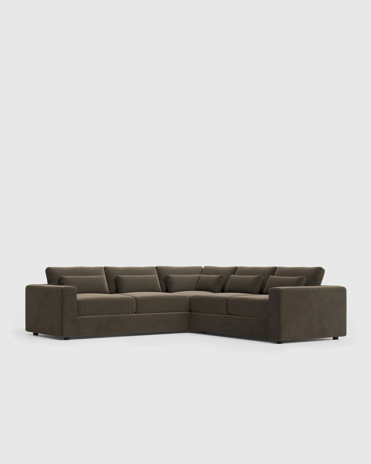 Ashford Deep Seat L Sectional in Performance Velvet - 119x119 / Taupe