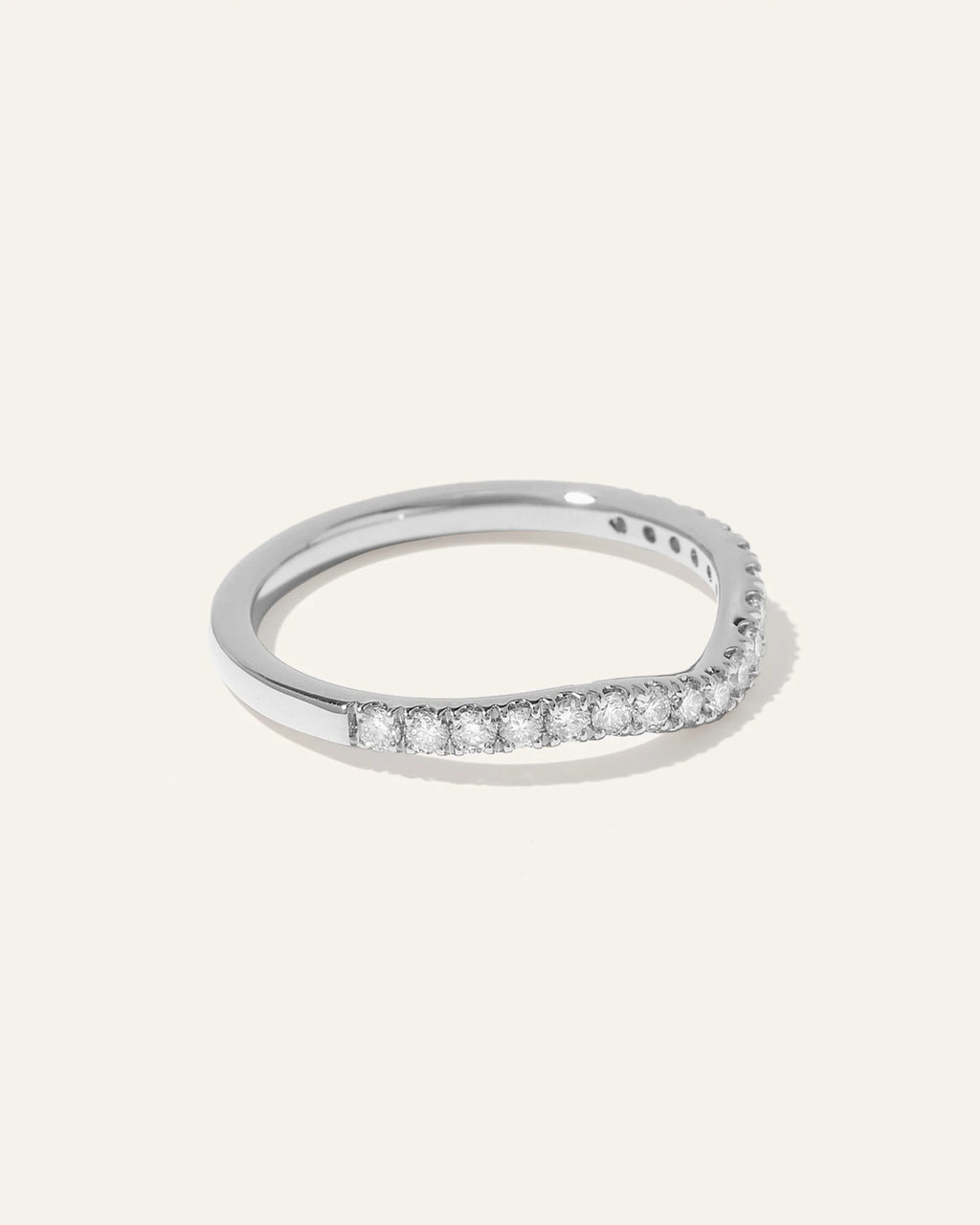 14K Gold Lab Grown Diamond Contoured Band - 4 / Yellow Gold