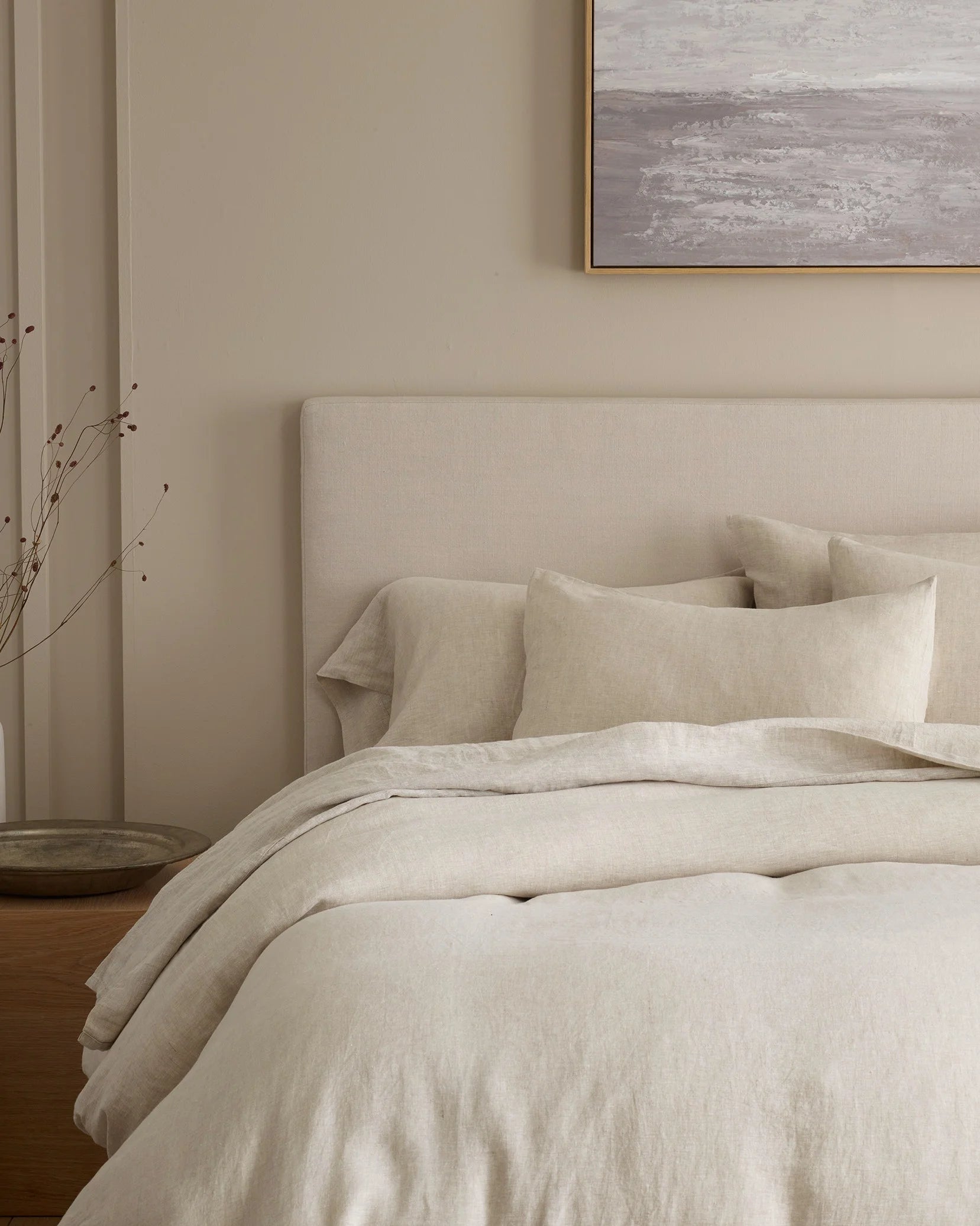 European Linen Chambray Deluxe Bedding Bundle - Twin / Charcoal Secondary image