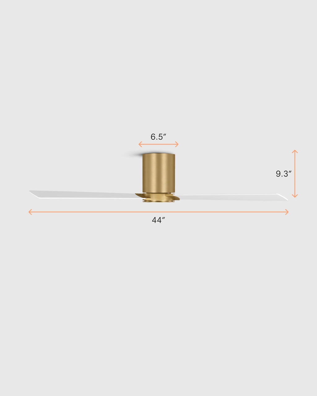 Minimalist Hugger Wood Blade Ceiling Fan - 44" / White
