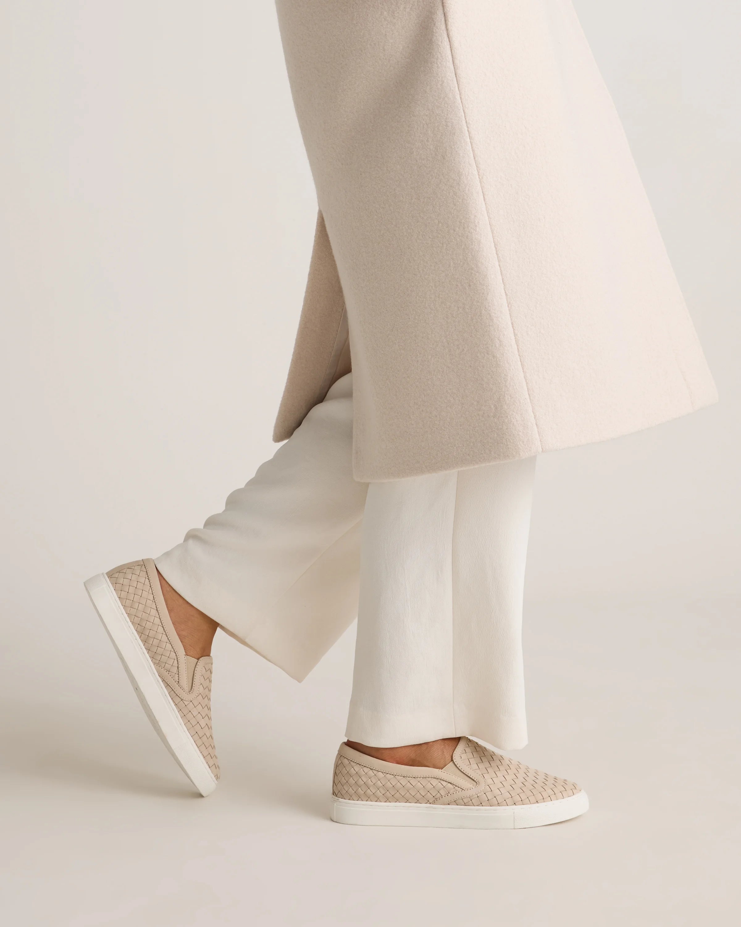 100% Handwoven Leather Slip On Sneaker - 5 / Almond Secondary image