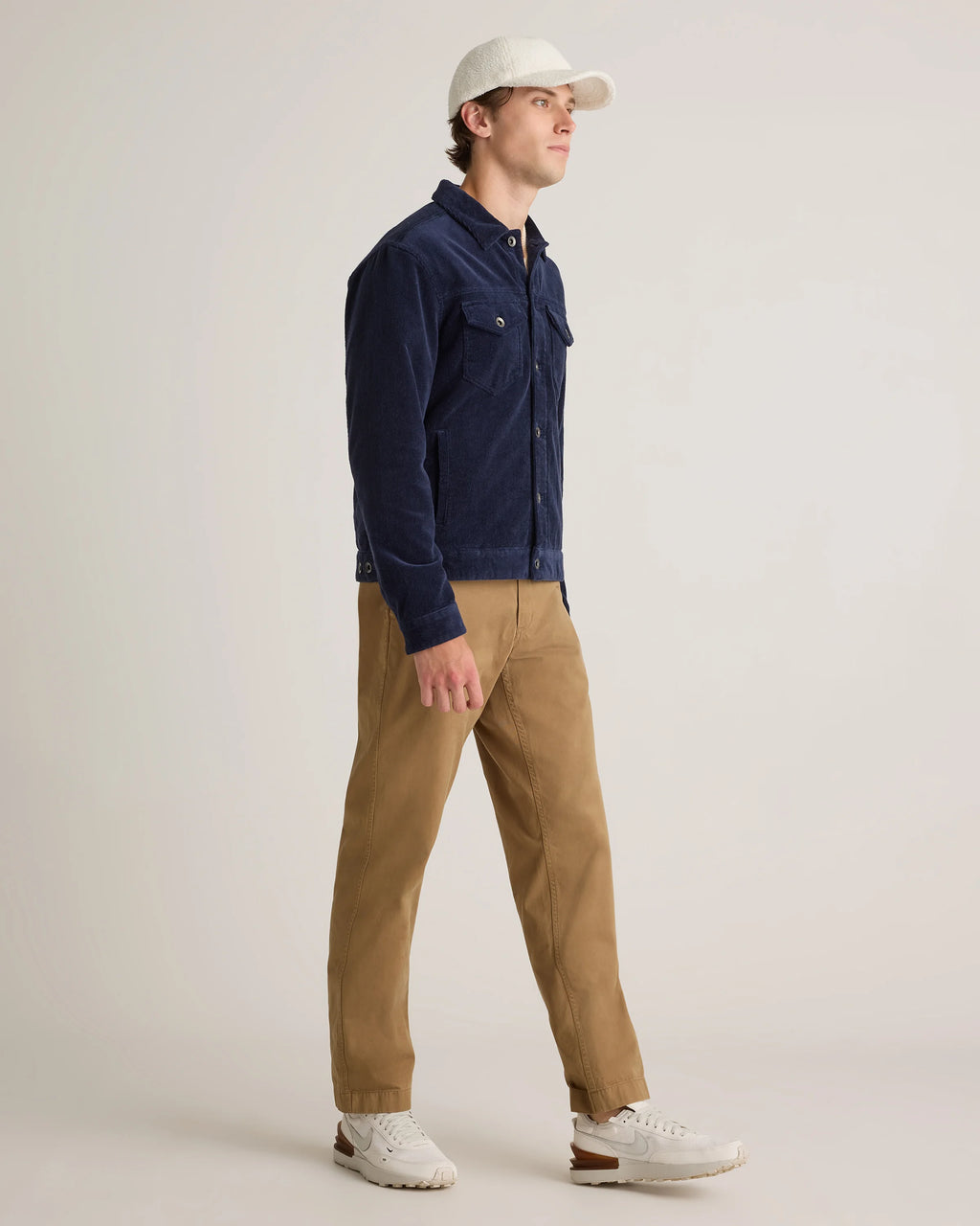 Organic Stretch Corduroy Trucker Jacket - S / Seaweed