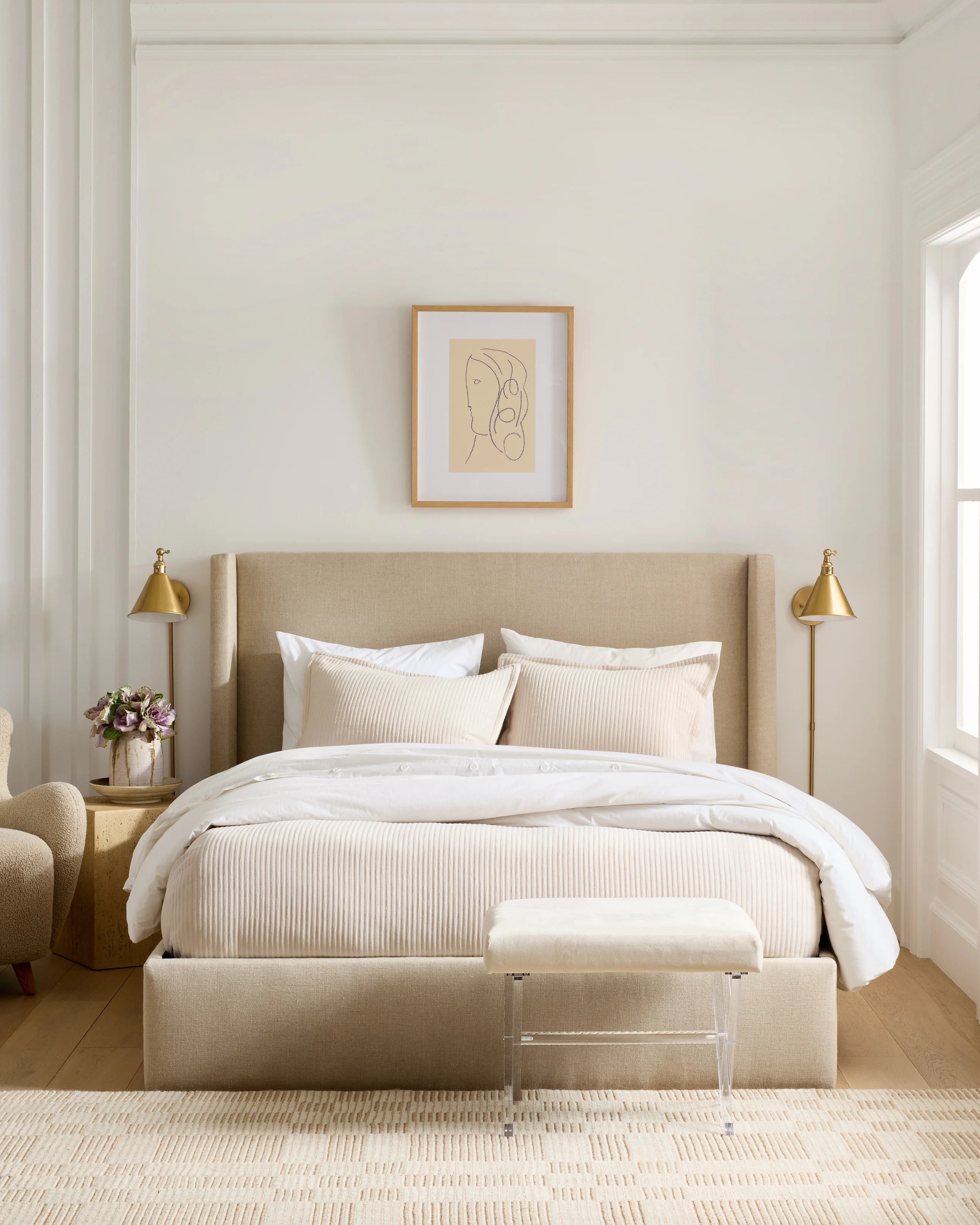 Organic Cotton Matelasse Coverlet Set - Twin / Sand Secondary image