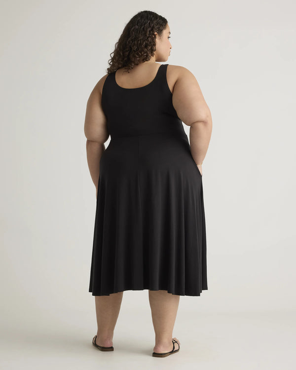 Tencel Jersey Fit & Flare Dress - 1X / Brown