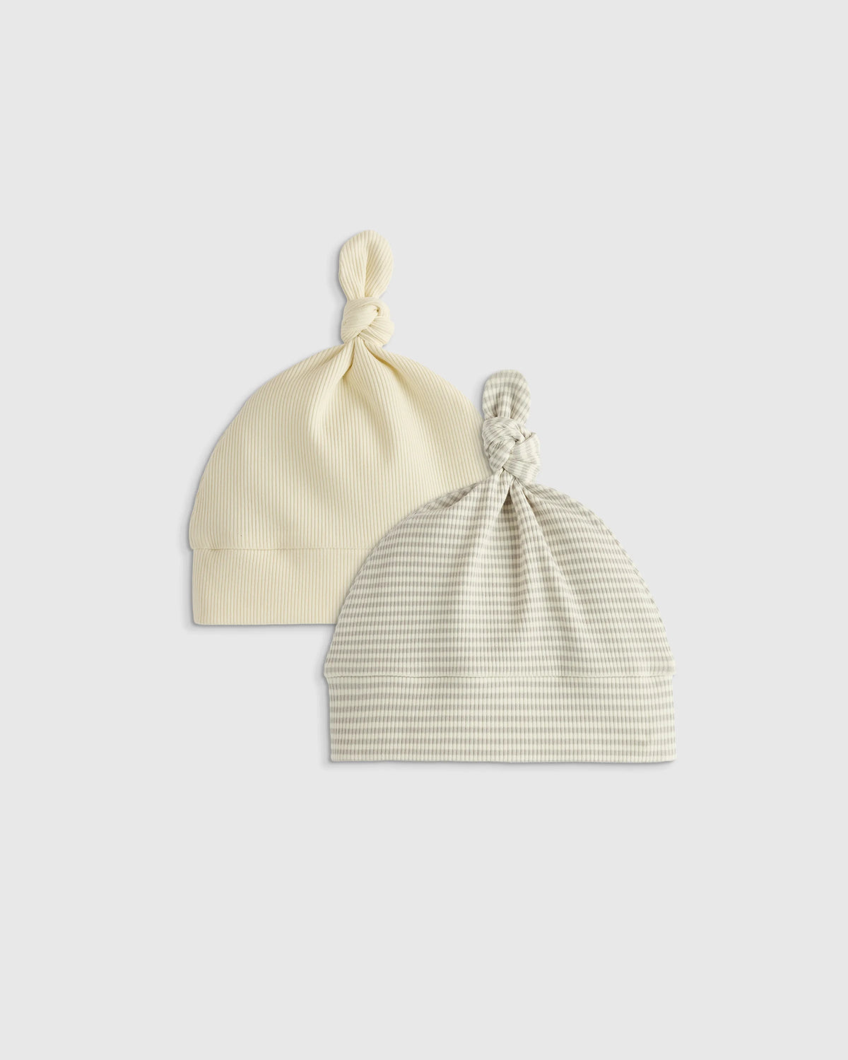 Softest Rib Hat (2-Pack) - 0-6M / Ivory/Grey Stripe Main image