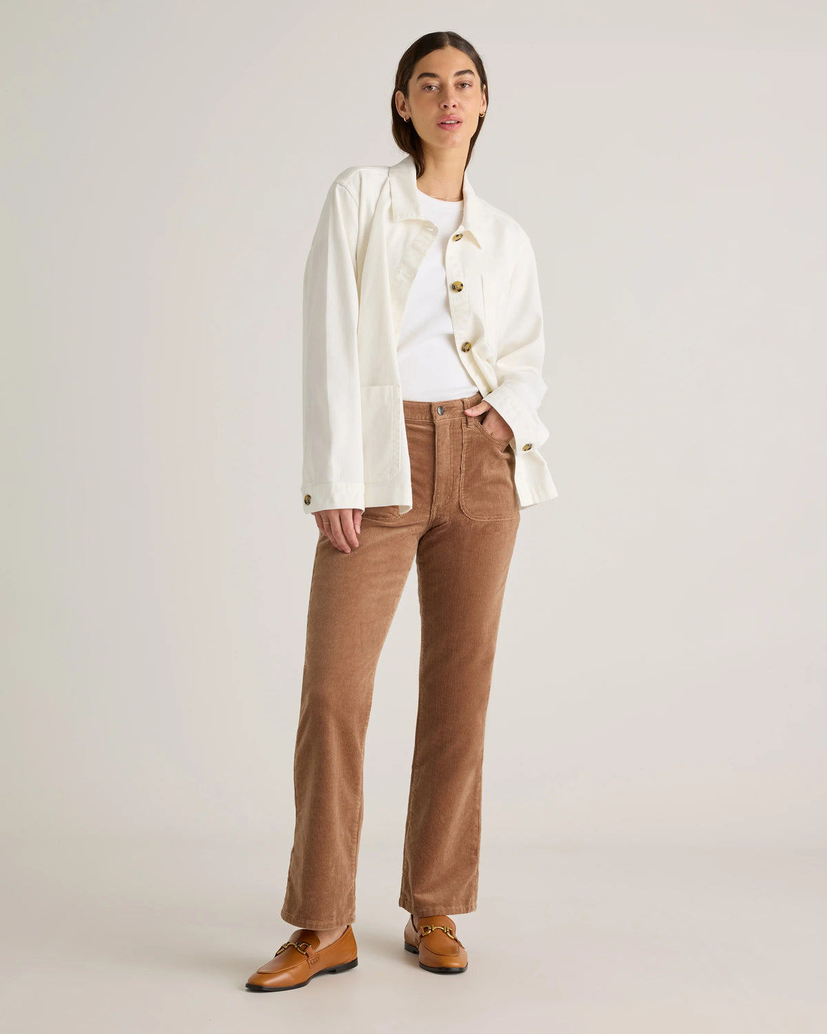 Organic Stretch Corduroy Flare Pants - 0 / Black