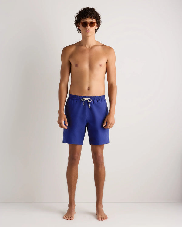 Seersucker Swim Trunks - 7" - S / Navy Seersucker