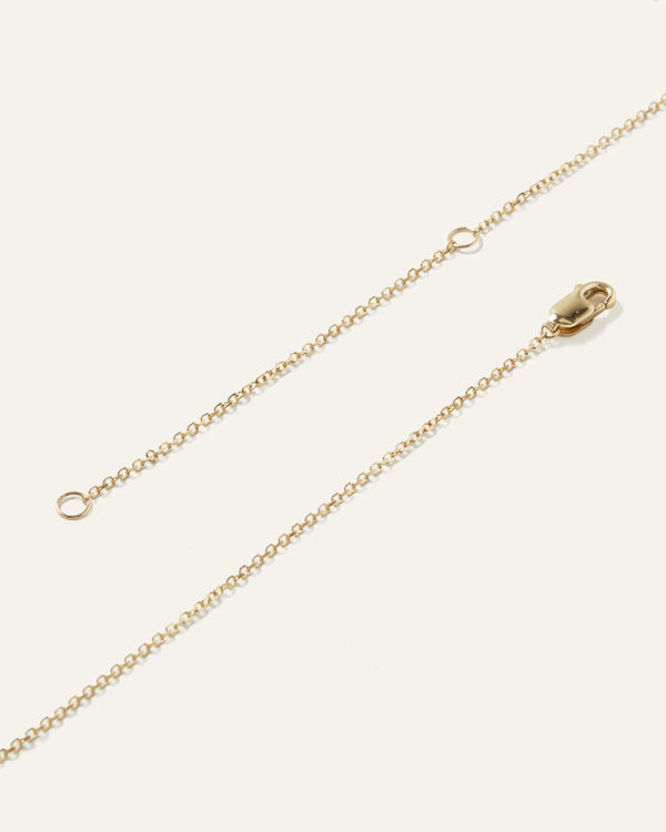 14k Gold Natural Diamond Solitaire Necklace - One Size / Yellow Gold
