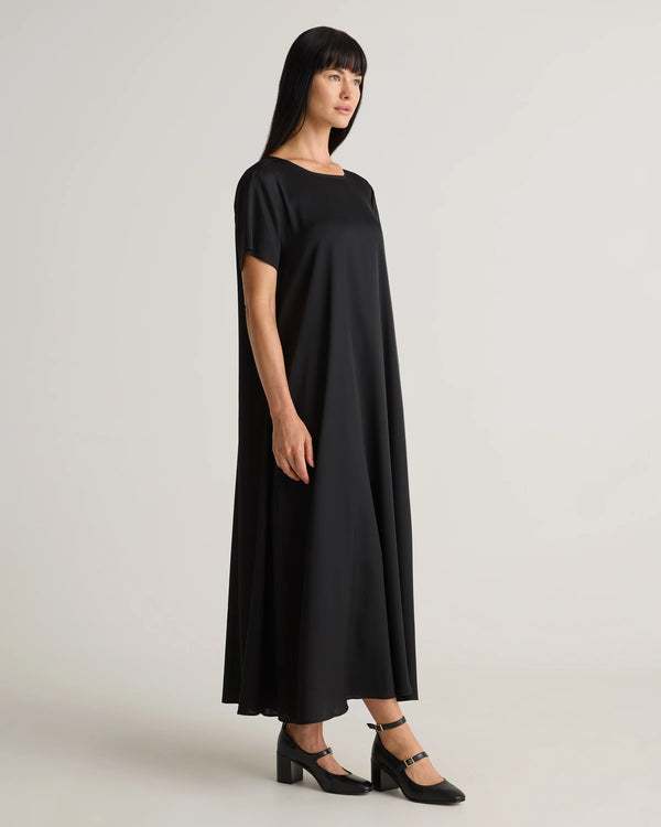 Washable Stretch Silk Voluminous Maxi Dress - XS / Moonstone Blue