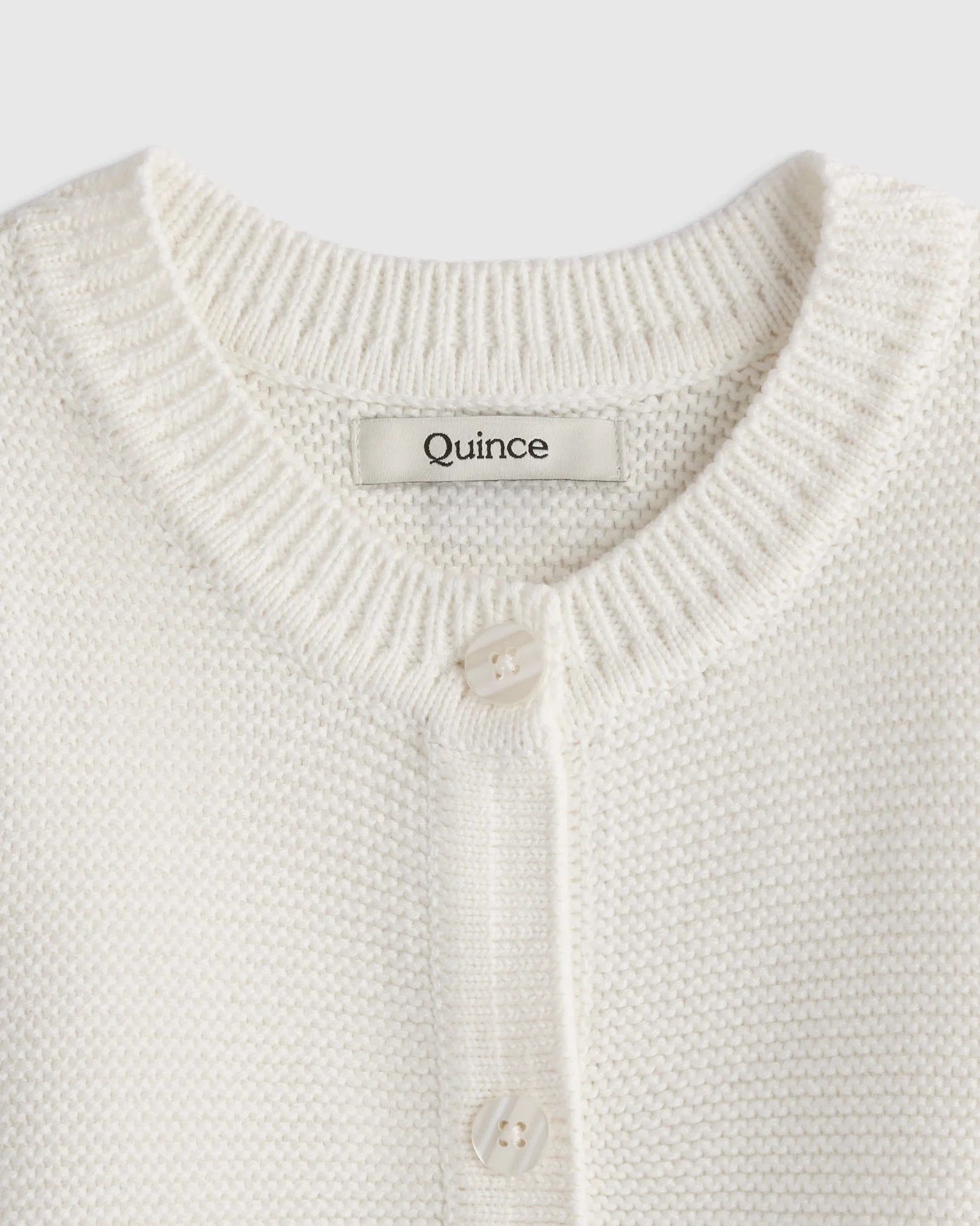 100% Organic Cotton Sweater Cardigan - 0-3M / Ivory Secondary image
