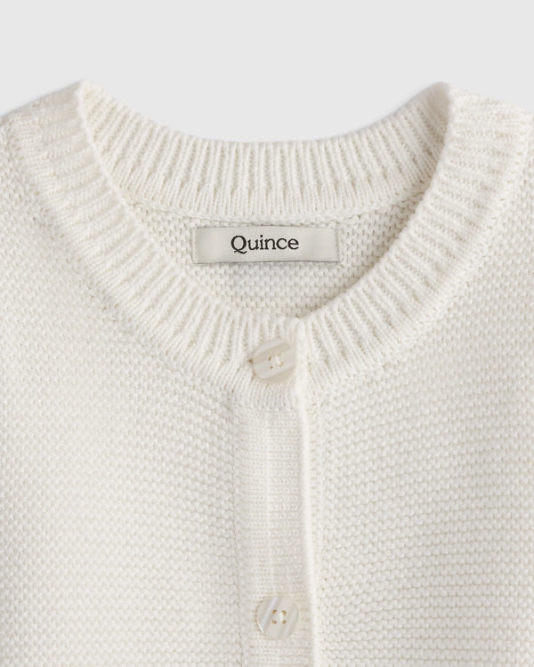 100% Organic Cotton Sweater Cardigan - 0-3M / Ivory