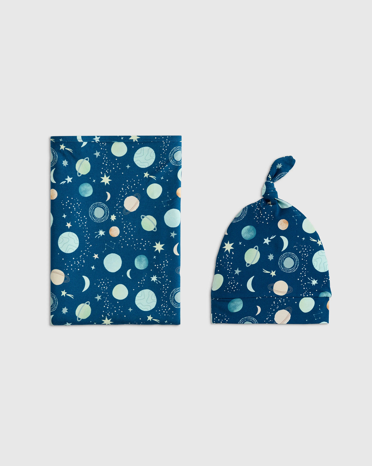 Bamboo Swaddle & Hat Layette Set - One Size / Celestial Dreams Main image