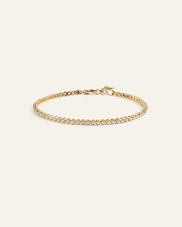 14K Gold Diamond Petite Tennis Bracelet - 1ctw - One Size / Yellow Gold