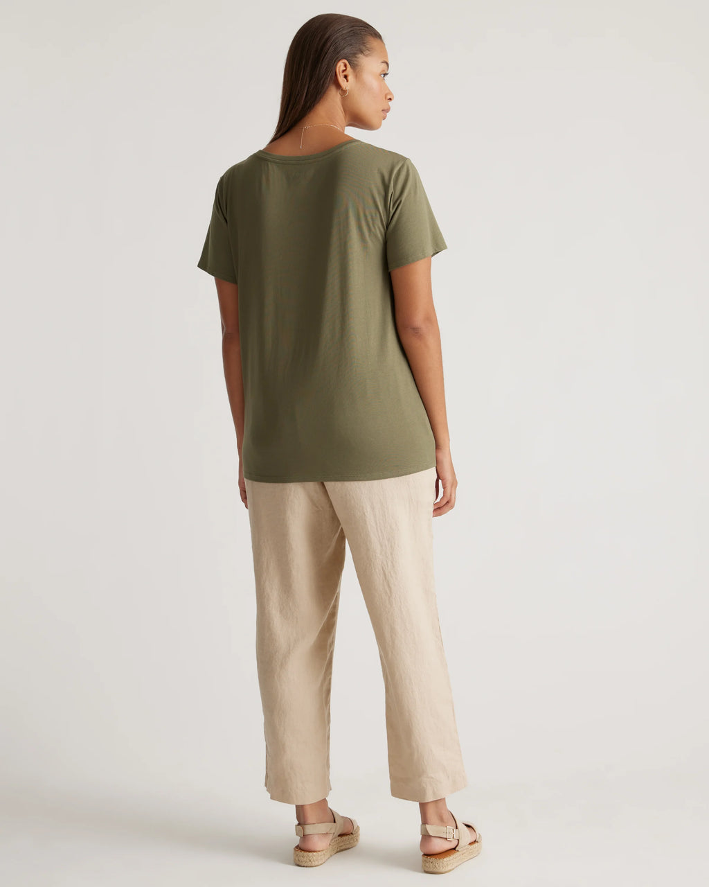 Cotton Modal Scoop Neck Tee - XS / Navy