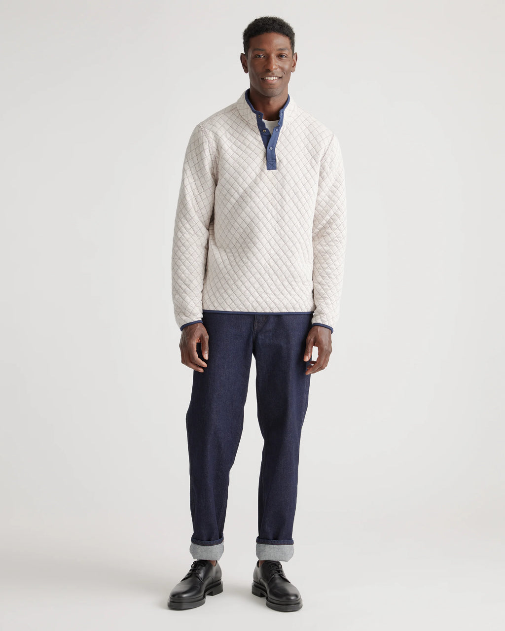 Reversible Quilted Pullover - S / Burgundy/Ivory